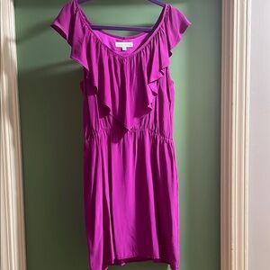 Amanda Uprichard Vibrant Purple Ruffle Mini Dress